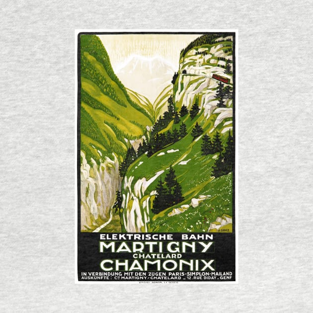 Vintage Travel Poster Martigny Chamonix Switzerland 1912 by vintagetreasure